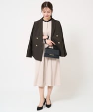 F1EFA10230 MK MICHEL KLEIN(小さいサイズ)(メゾン ドゥ サンク) 【小さいサイズ】配色デザインワンピース/洗える ベージュ