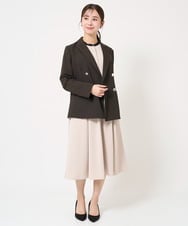 F1EFA10230 MK MICHEL KLEIN(小さいサイズ)(メゾン ドゥ サンク) 【小さいサイズ】配色デザインワンピース/洗える ベージュ