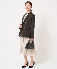 F1EFA10230 MK MICHEL KLEIN(小さいサイズ)(メゾン ドゥ サンク) 【小さいサイズ】配色デザインワンピース/洗える ベージュ