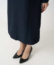 F1EFD13230 MK MICHEL KLEIN(小さいサイズ)(メゾン ドゥ サンク) 【小さいサイズ】レース襟付きサックワンピース/防シワ/洗える ネイビー