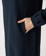 F1EFD13230 MK MICHEL KLEIN(小さいサイズ)(メゾン ドゥ サンク) 【小さいサイズ】レース襟付きサックワンピース/防シワ/洗える ネイビー