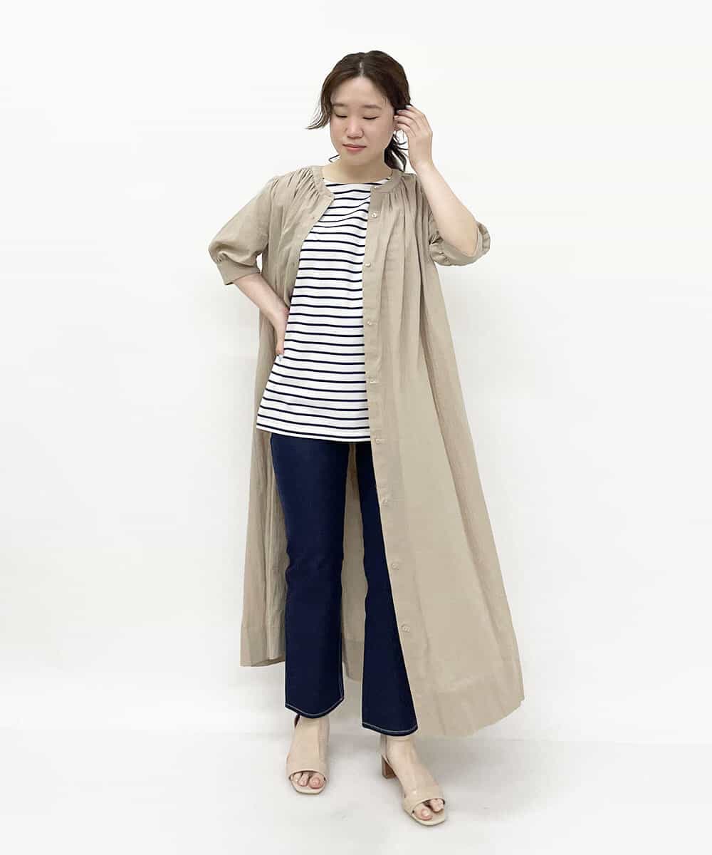 小さいサイズ 洗える 五分袖ギャザーワンピース ワンピース Mk Michel Klein 小さいサイズ メゾン ドゥ サンク イトキンオンラインストア