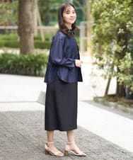 F1EGA35210 MK MICHEL KLEIN(小さいサイズ)(メゾン ドゥ サンク) 【小さいサイズ】リネンライクVネックジャンパースカート/洗える ベージュ