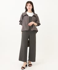 F1EGA45210 MK MICHEL KLEIN(小さいサイズ)(メゾン ドゥ サンク) 【小さいサイズ】リネンライクコンビネゾン/洗える チャコール