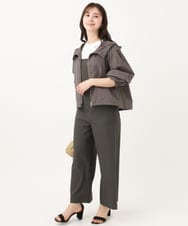F1EGA45210 MK MICHEL KLEIN(小さいサイズ)(メゾン ドゥ サンク) 【小さいサイズ】リネンライクコンビネゾン/洗える チャコール