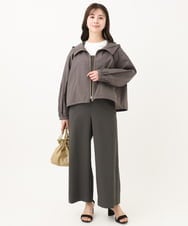 F1EGA45210 MK MICHEL KLEIN(小さいサイズ)(メゾン ドゥ サンク) 【小さいサイズ】リネンライクコンビネゾン/洗える チャコール