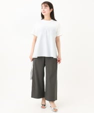F1EGA45210 MK MICHEL KLEIN(小さいサイズ)(メゾン ドゥ サンク) 【小さいサイズ】リネンライクコンビネゾン/洗える チャコール