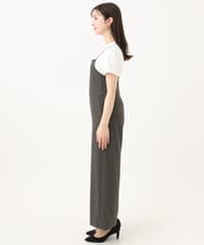 F1EGA45210 MK MICHEL KLEIN(小さいサイズ)(メゾン ドゥ サンク) 【小さいサイズ】リネンライクコンビネゾン/洗える チャコール