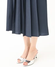 F1EGA48220 MK MICHEL KLEIN(小さいサイズ)(メゾン ドゥ サンク) 【小さいサイズ】フロントタックデザインワンピース/2way/洗える ネイビー