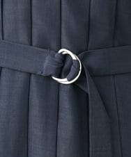 F1EGA48220 MK MICHEL KLEIN(小さいサイズ)(メゾン ドゥ サンク) 【小さいサイズ】フロントタックデザインワンピース/2way/洗える ネイビー