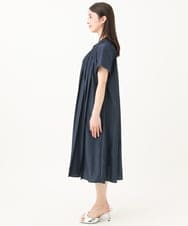F1EGA48220 MK MICHEL KLEIN(小さいサイズ)(メゾン ドゥ サンク) 【小さいサイズ】フロントタックデザインワンピース/2way/洗える ネイビー