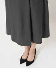 F1EGA55230 MK MICHEL KLEIN(小さいサイズ)(メゾン ドゥ サンク) 【小さいサイズ】サイドベルトデザイン ウエストタックストレッチワンピース/洗える ダークグレー