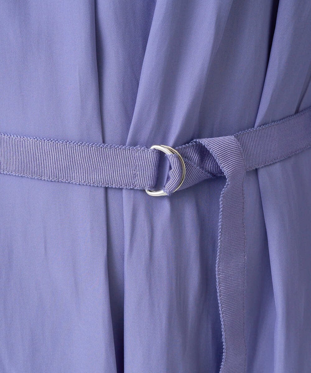 F1EGD26210 MK MICHEL KLEIN(小さいサイズ)(メゾン ドゥ サンク) 【小さいサイズ】サテンギャザーワンピース/洗える パープル