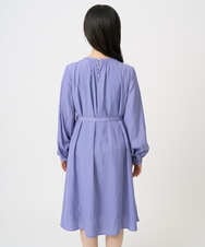 F1EGD26210 MK MICHEL KLEIN(小さいサイズ)(メゾン ドゥ サンク) 【小さいサイズ】サテンギャザーワンピース/洗える パープル