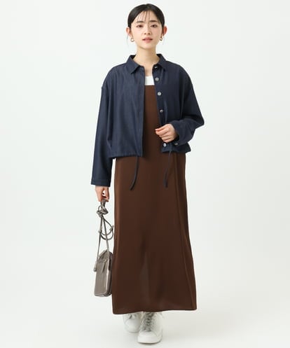 F1EGD37210 MK MICHEL KLEIN(小さいサイズ) 【小さいサイズ】サテンキャミワンピース/洗濯機で洗える