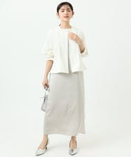 F1EGD37210 MK MICHEL KLEIN(小さいサイズ)(メゾン ドゥ サンク) 【小さいサイズ】サテンキャミワンピース/洗濯機で洗える ブラウン