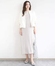 F1EGD37210 MK MICHEL KLEIN(小さいサイズ)(メゾン ドゥ サンク) 【小さいサイズ】サテンキャミワンピース/洗濯機で洗える ブラウン