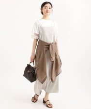 F1EGD37210 MK MICHEL KLEIN(小さいサイズ)(メゾン ドゥ サンク) 【小さいサイズ】サテンキャミワンピース/洗濯機で洗える ブラウン