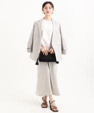 F1EGD37210 MK MICHEL KLEIN(小さいサイズ)(メゾン ドゥ サンク) 【小さいサイズ】サテンキャミワンピース/洗濯機で洗える ブラウン