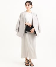 F1EGD37210 MK MICHEL KLEIN(小さいサイズ)(メゾン ドゥ サンク) 【小さいサイズ】サテンキャミワンピース/洗濯機で洗える ブラウン