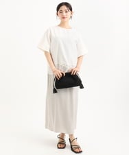 F1EGD37210 MK MICHEL KLEIN(小さいサイズ)(メゾン ドゥ サンク) 【小さいサイズ】サテンキャミワンピース/洗濯機で洗える ブラウン