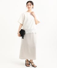 F1EGD37210 MK MICHEL KLEIN(小さいサイズ)(メゾン ドゥ サンク) 【小さいサイズ】サテンキャミワンピース/洗濯機で洗える ブラウン