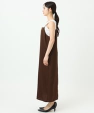 F1EGD37210 MK MICHEL KLEIN(小さいサイズ)(メゾン ドゥ サンク) 【小さいサイズ】サテンキャミワンピース/洗濯機で洗える ブラウン