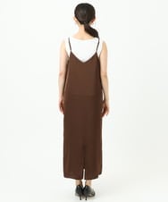 F1EGD37210 MK MICHEL KLEIN(小さいサイズ)(メゾン ドゥ サンク) 【小さいサイズ】サテンキャミワンピース/洗濯機で洗える ブラウン