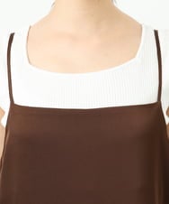 F1EGD37210 MK MICHEL KLEIN(小さいサイズ)(メゾン ドゥ サンク) 【小さいサイズ】サテンキャミワンピース/洗濯機で洗える ブラウン