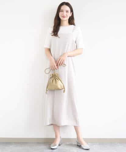 F1EGD37210 MK MICHEL KLEIN(小さいサイズ) 【小さいサイズ】サテンキャミワンピース/洗濯機で洗える