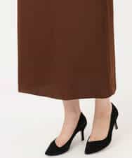 F1EGD37210 MK MICHEL KLEIN(小さいサイズ)(メゾン ドゥ サンク) 【小さいサイズ】サテンキャミワンピース/洗濯機で洗える ブラウン