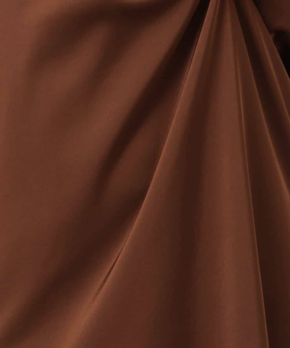 F1EGD37210 MK MICHEL KLEIN(小さいサイズ)(メゾン ドゥ サンク) 【小さいサイズ】サテンキャミワンピース/洗濯機で洗える ブラウン