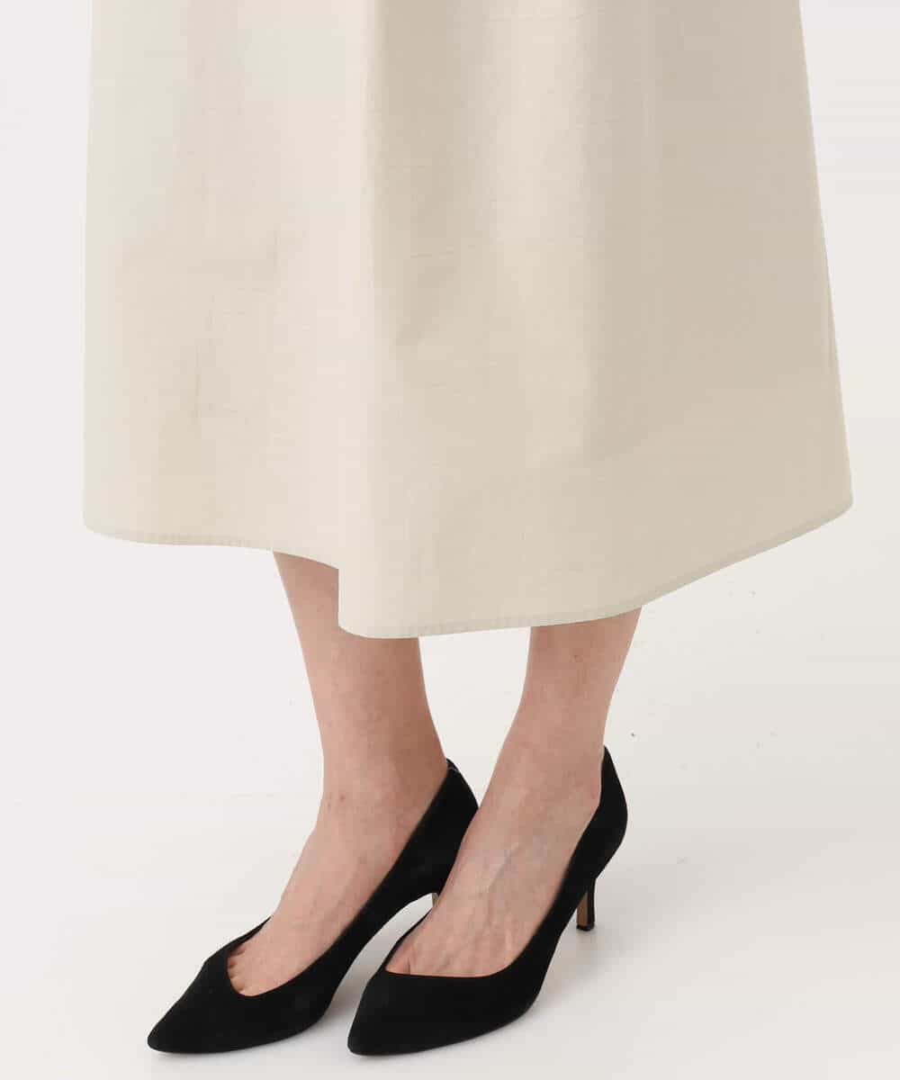 F1EGD40220 MK MICHEL KLEIN(小さいサイズ)(メゾン ドゥ サンク) 【小さいサイズ】ハーフスリーブ シャツワンピース/UVカット/洗える ベージュ