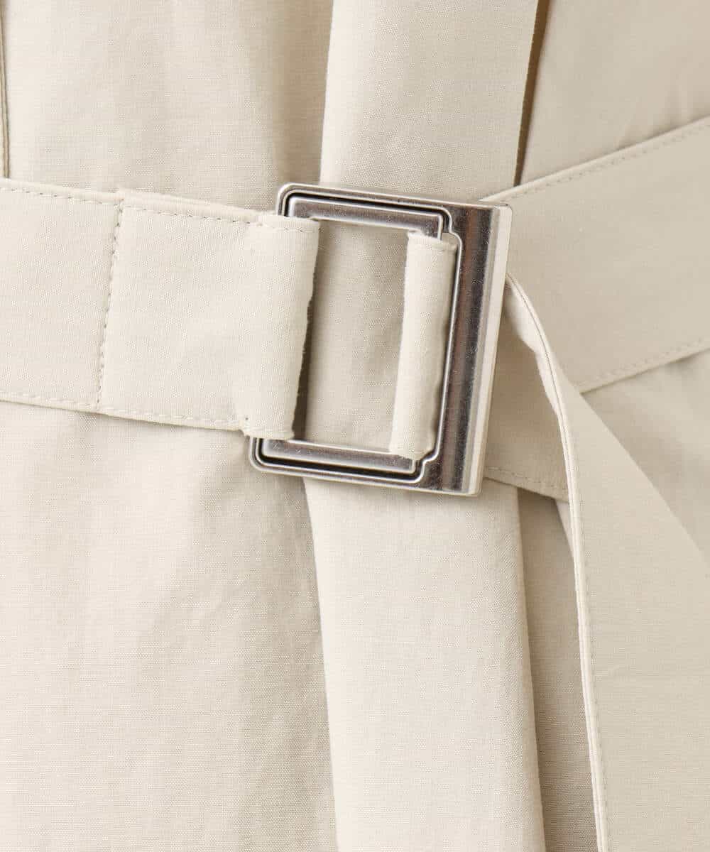 F1EGD40220 MK MICHEL KLEIN(小さいサイズ)(メゾン ドゥ サンク) 【小さいサイズ】ハーフスリーブ シャツワンピース/UVカット/洗える ベージュ