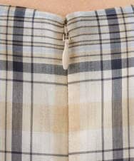 F1EGD46230 MK MICHEL KLEIN(小さいサイズ)(メゾン ドゥ サンク) 【小さいサイズ】オーガンジーチェック柄フレアシルエットワンピース/洗える ネイビー