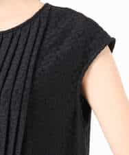 F1EGD52240 MK MICHEL KLEIN(小さいサイズ)(メゾン ドゥ サンク) 【小さいサイズ】[洗える]幾何柄レースAラインワンピース ブラック