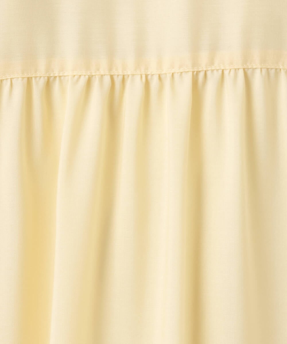 F1EGD58210 MK MICHEL KLEIN(小さいサイズ)(メゾン ドゥ サンク) 【小さいサイズ】[洗える]フレアースリーブ ベルト付きワンピース ダークグレー