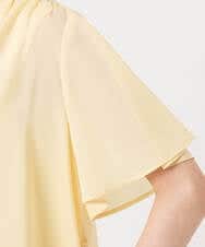 F1EGD58210 MK MICHEL KLEIN(小さいサイズ)(メゾン ドゥ サンク) 【小さいサイズ】[洗える]フレアースリーブ ベルト付きワンピース ダークグレー