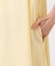 F1EGD58210 MK MICHEL KLEIN(小さいサイズ)(メゾン ドゥ サンク) 【小さいサイズ】[洗える]フレアースリーブ ベルト付きワンピース ダークグレー