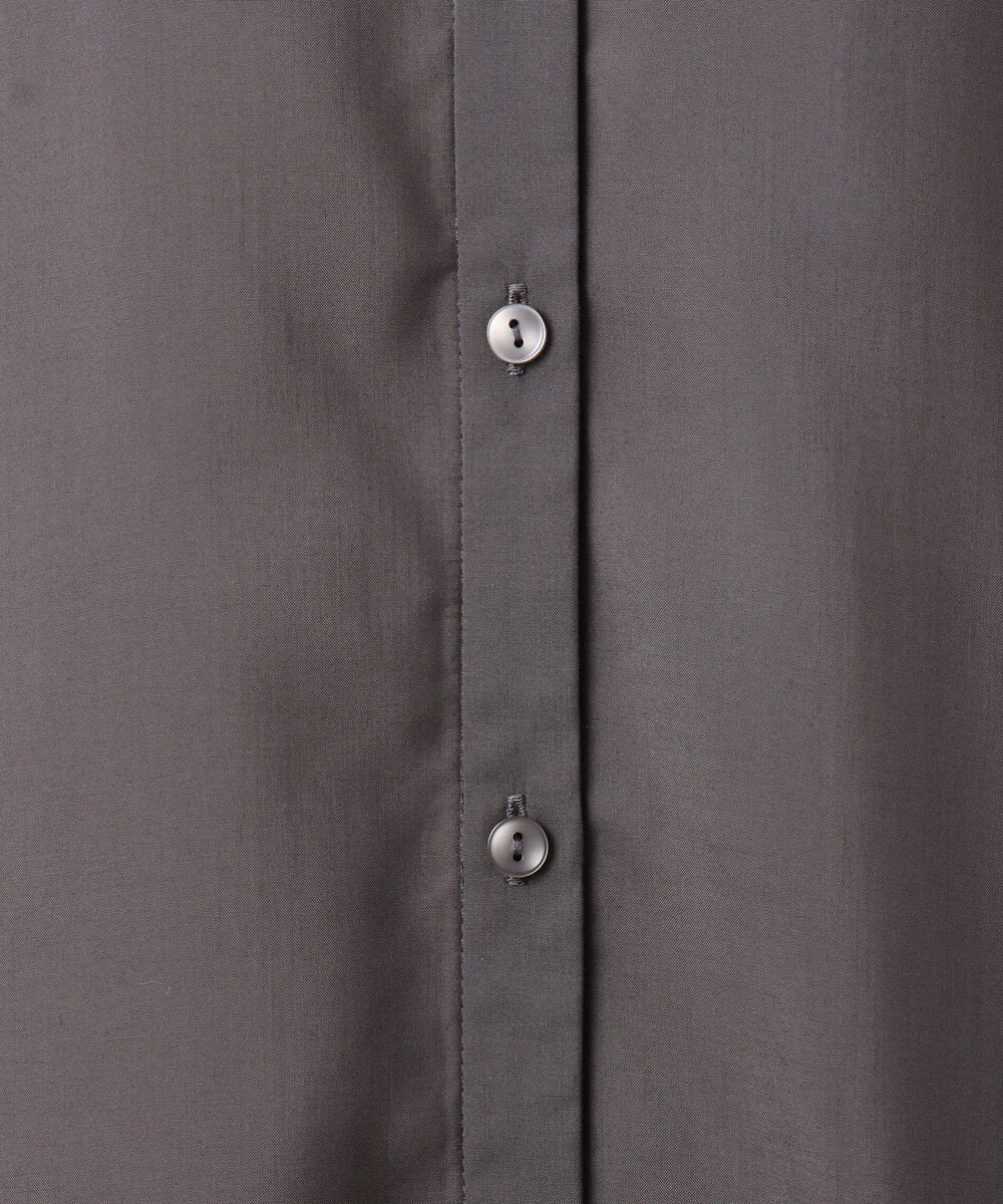 F1EGD58210 MK MICHEL KLEIN(小さいサイズ)(メゾン ドゥ サンク) 【小さいサイズ】[洗える]フレアースリーブ ベルト付きワンピース ダークグレー