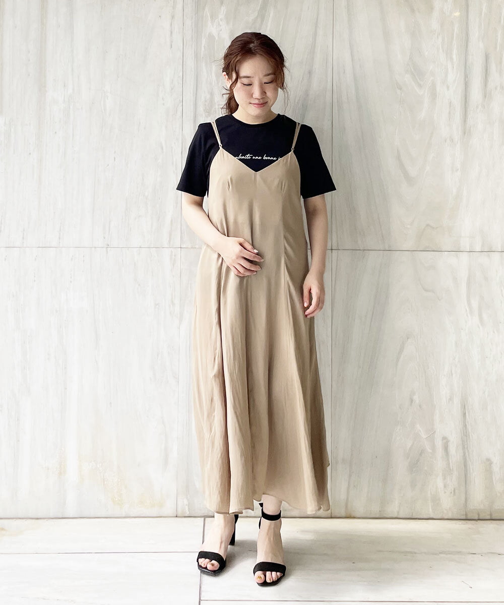 小さいサイズ 洗える マーメイドシルエットキャミソールワンピース ワンピース Mk Michel Klein 小さいサイズ メゾン ドゥ サンク イトキンオンラインストア