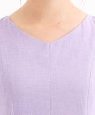 F1EHD65230 MK MICHEL KLEIN(小さいサイズ)(メゾン ドゥ サンク) 【小さいサイズ】[接触冷感/洗える]ラミーリネン混Aラインワンピース ラベンダー