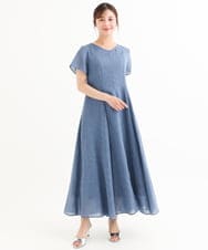 F1EHD65230 MK MICHEL KLEIN(小さいサイズ)(メゾン ドゥ サンク) 【小さいサイズ】[接触冷感/洗える]ラミーリネン混Aラインワンピース ラベンダー