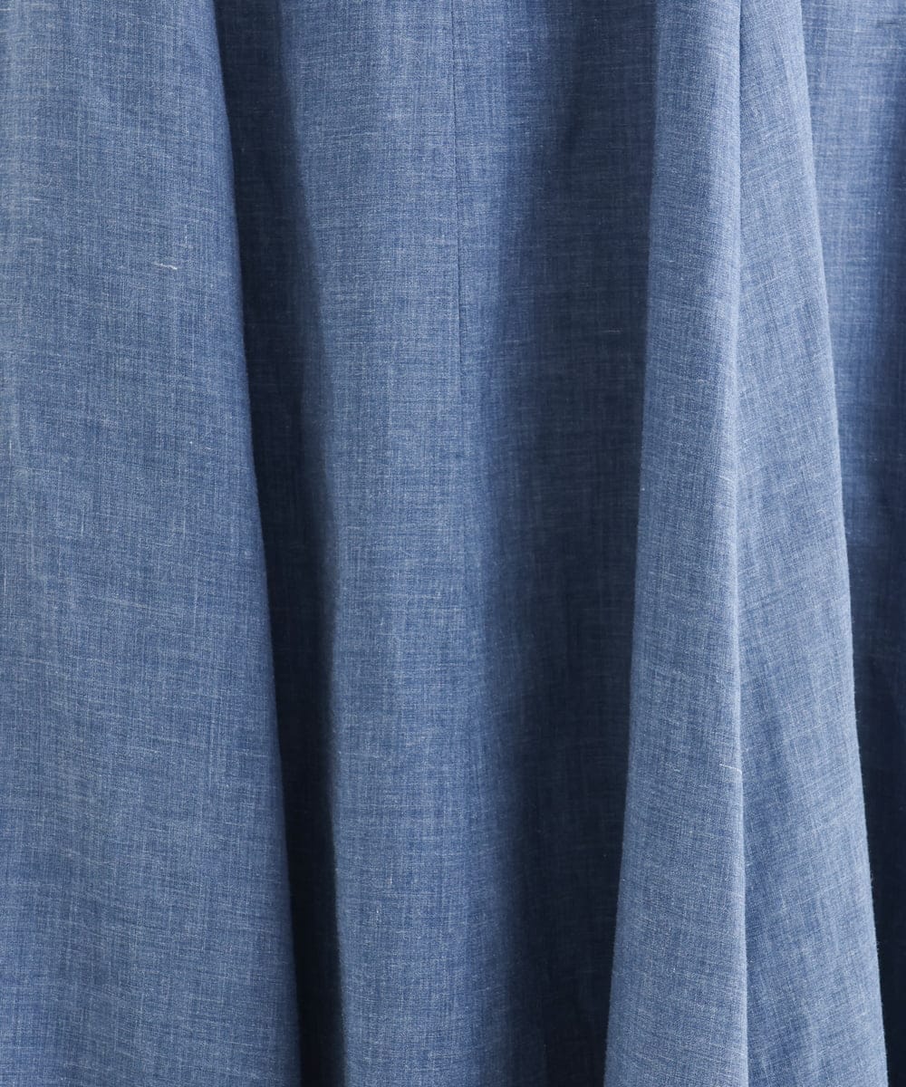 F1EHD65230 MK MICHEL KLEIN(小さいサイズ)(メゾン ドゥ サンク) 【小さいサイズ】[接触冷感/洗える]ラミーリネン混Aラインワンピース ラベンダー