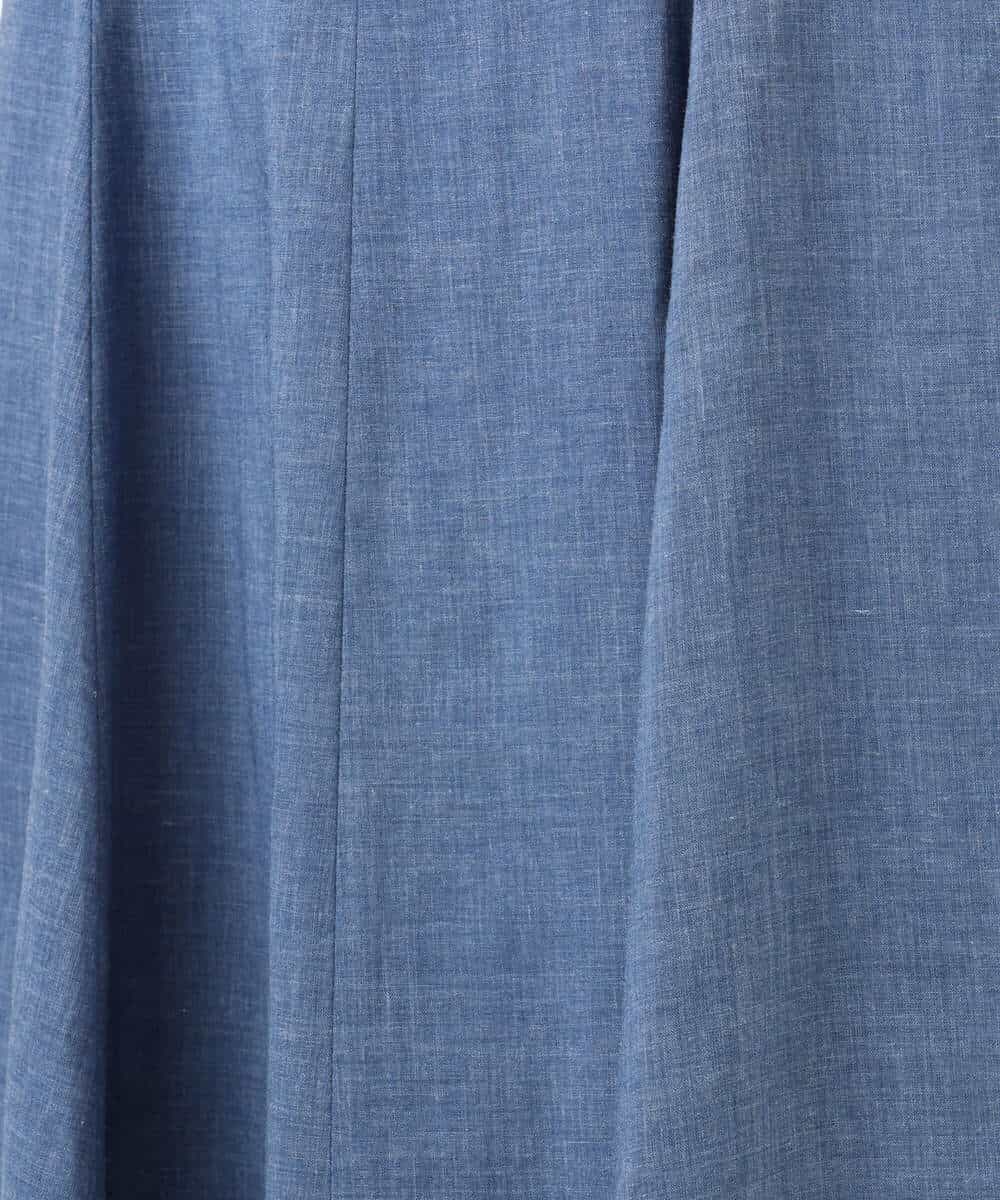 F1EHD65230 MK MICHEL KLEIN(小さいサイズ)(メゾン ドゥ サンク) 【小さいサイズ】[接触冷感/洗える]ラミーリネン混Aラインワンピース ラベンダー