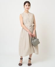 F1EHV68210 MK MICHEL KLEIN(小さいサイズ)(メゾン ドゥ サンク) 【小さいサイズ】スキッパーカラー2wayワンピース/洗える ベージュ