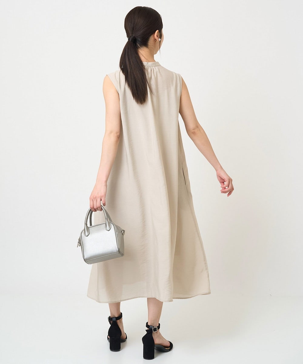 F1EHV68210 MK MICHEL KLEIN(小さいサイズ)(メゾン ドゥ サンク) 【小さいサイズ】スキッパーカラー2wayワンピース/洗える ベージュ