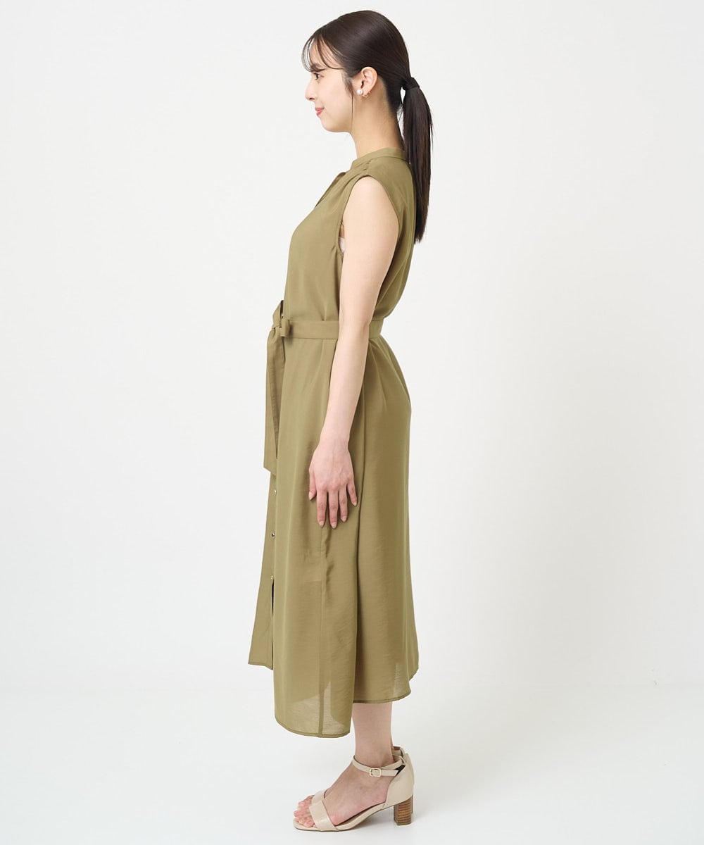 F1EHV68210 MK MICHEL KLEIN(小さいサイズ)(メゾン ドゥ サンク) 【小さいサイズ】スキッパーカラー2wayワンピース/洗える ベージュ