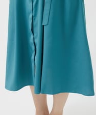 F1EIV18190 MK MICHEL KLEIN(小さいサイズ)(メゾン ドゥ サンク) 【小さいサイズ】ウエストタックシャツワンピース/洗える グリーン