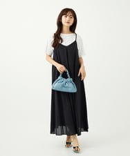F1EJA73200 MK MICHEL KLEIN(小さいサイズ)(メゾン ドゥ サンク) 【小さいサイズ】ポコポコキャミワンピース/洗える ライトイエロー